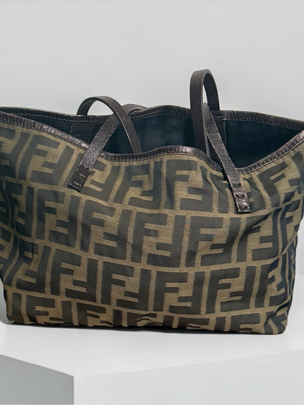 Authenticated Fendi Zucca Jacquard Canvas MINI Tote Bag! COA! - Picture 2 of 16